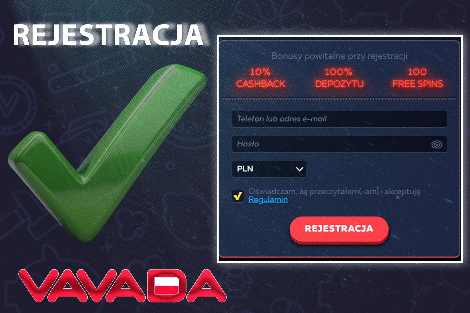 Przejdź чрез prosty proces регистрацията na naszej stronie internetowej